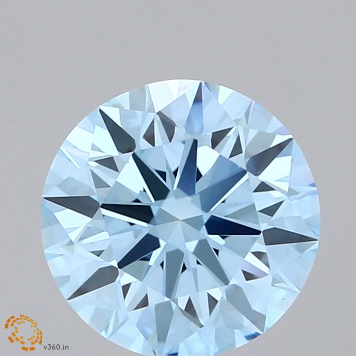 2.43 Carat Round Shaped, Ideal Cut, FANCY VIVID BLUE Color, VS1 Clarity, IGI Certified Lab Grown Diamond