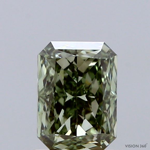 1.02 Carat Radiant Shaped, Ideal Cut, FANCY VIVID GREEN Color, VS2 Clarity, IGI Certified Lab Grown Diamond