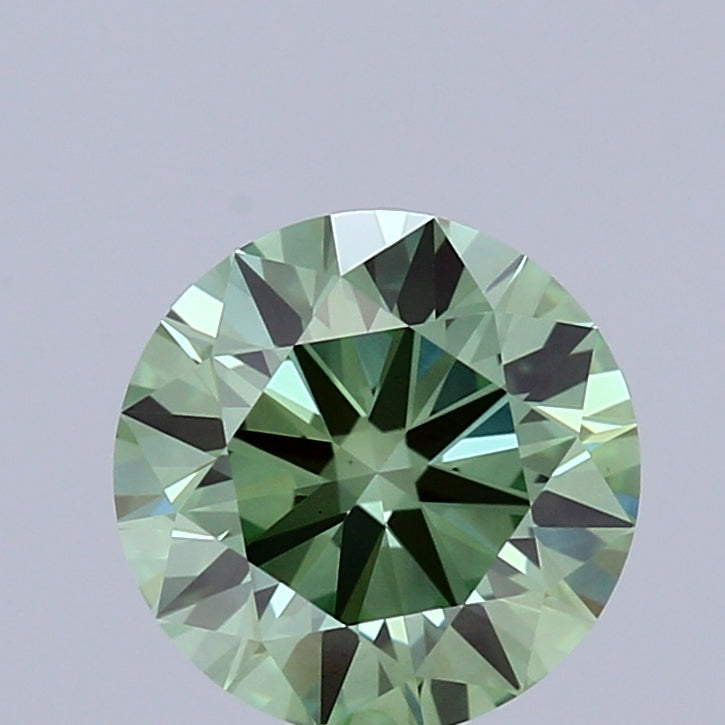 1.11 Carat Round Shaped, Ideal Cut, FANCY VIVID GREEN Color, VS1 Clarity, IGI Certified Lab Grown Diamond