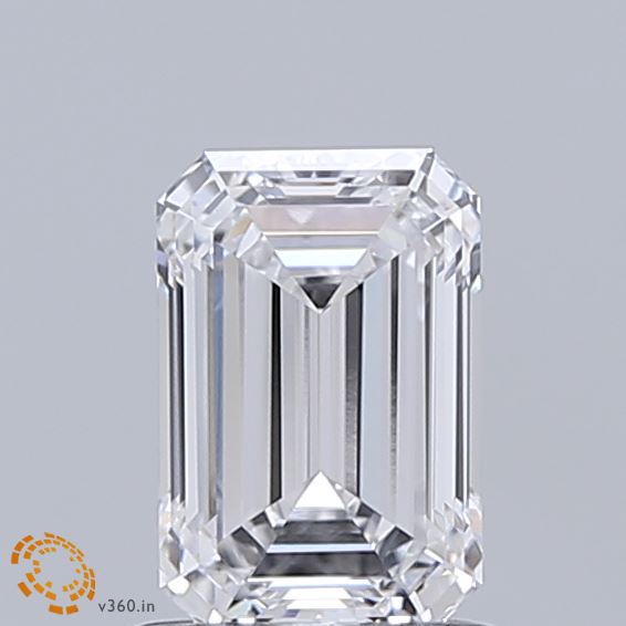 1.10 Carat Emerald Shaped, Ideal Cut, D Color, IF Clarity, IGI Certified Lab Grown Diamond