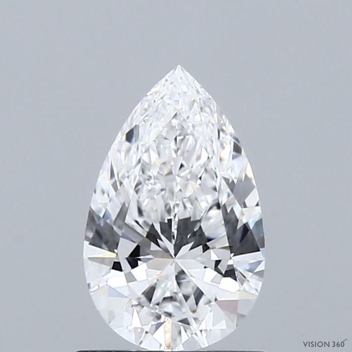 1.01 Carat Pear Shaped, Ideal Cut, D Color, VVS2 Clarity, IGI Certified Lab Grown Diamond
