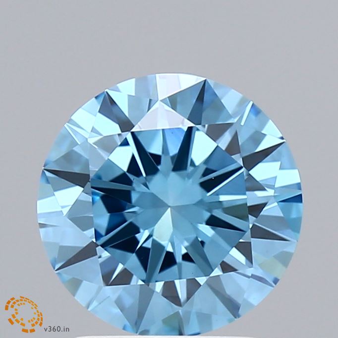 1.90 Carat Round Shaped, Ideal Cut, FANCY VIVID BLUE Color, VS1 Clarity, IGI Certified Lab Grown Diamond