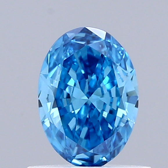 0.40 Carat Oval Shaped, Very Good Cut, FANCY VIVID BLUE Color, VVS2 Clarity, IGI Certified Lab Grown Diamond