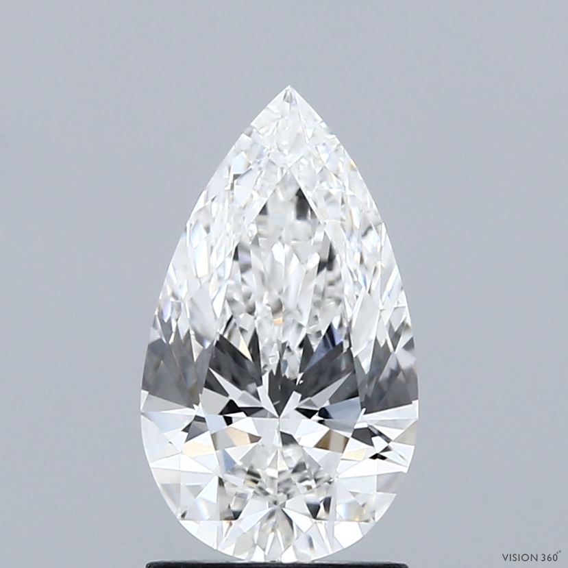 1.52 Carat Pear Shaped, Ideal Cut, F Color, VVS2 Clarity, IGI Certified Lab Grown Diamond