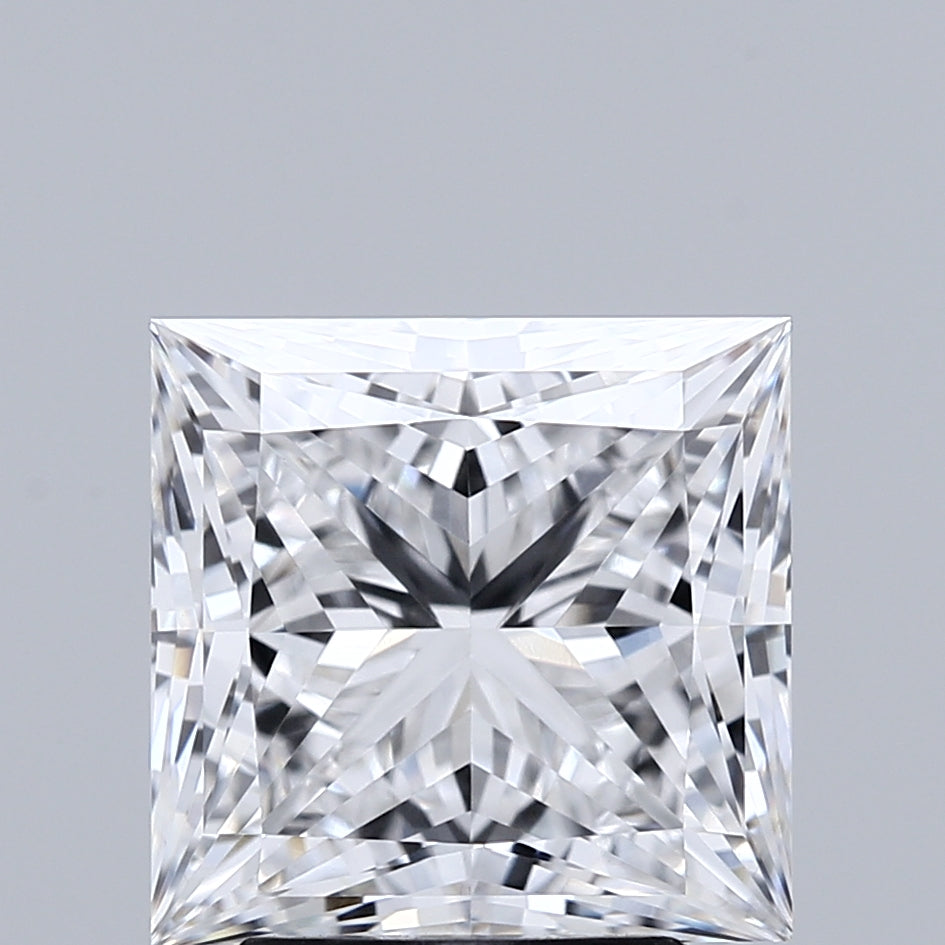 3.10 Carat Princess Shaped, Ideal Cut, E Color, VVS2 Clarity, GIA Certified Lab Grown Diamond