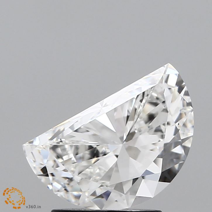 1.63 Carat Half Moon Shaped, Very Good Cut, F Color, VS1 Clarity, IGI Certified Lab Grown Diamond
