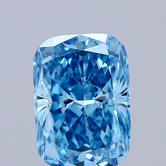 1.00 Carat Cushion Shaped, Excellent Cut, FANCY VIVID BLUE Color, VS1 Clarity, IGI Certified Lab Grown Diamond