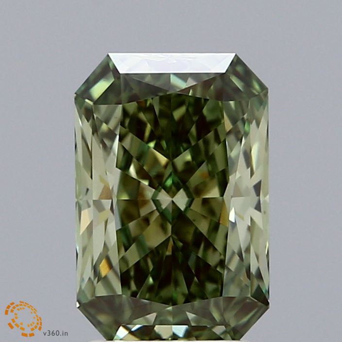 2.14 Carat Radiant Shaped, Ideal Cut, FANCY VIVID GREEN Color, VS1 Clarity, IGI Certified Lab Grown Diamond