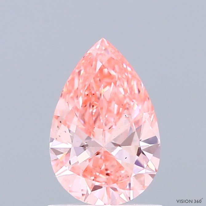 0.99 Carat Pear Shaped, Ideal Cut, FANCY VIVID PINK Color, VS2 Clarity, IGI Certified Lab Grown Diamond