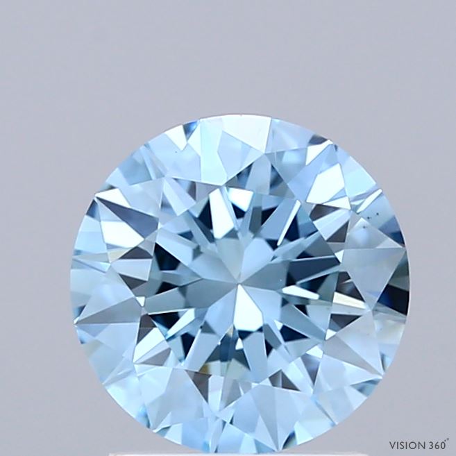 1.68 Carat Round Shaped, Excellent Cut, FANCY VIVID BLUE Color, VS1 Clarity, IGI Certified Lab Grown Diamond