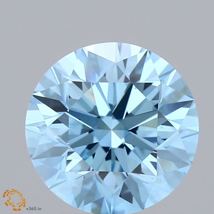 2.90 Carat Round Shaped, Excellent Cut, FANCY VIVID BLUE Color, VS1 Clarity, IGI Certified Lab Grown Diamond