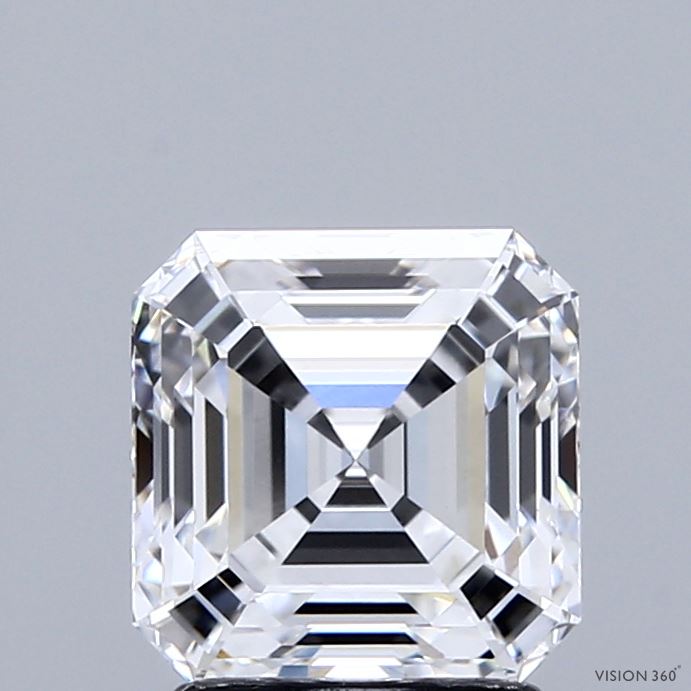 2.08 Carat Asscher Shaped, Ideal Cut, D Color, VVS2 Clarity, IGI Certified Lab Grown Diamond