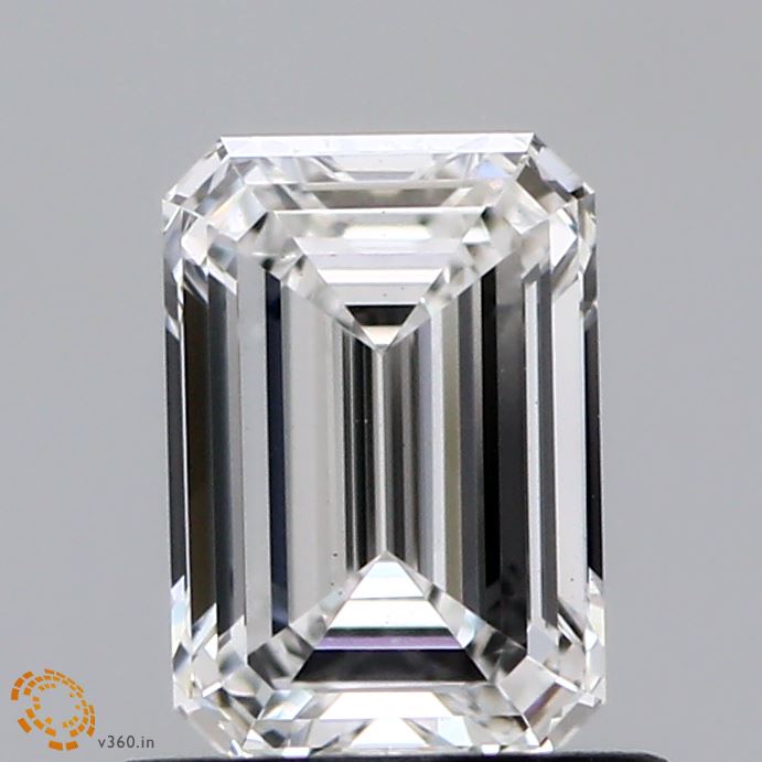 0.91 Carat Emerald Shaped, Ideal Cut, E Color, VS1 Clarity, IGI Certified Lab Grown Diamond