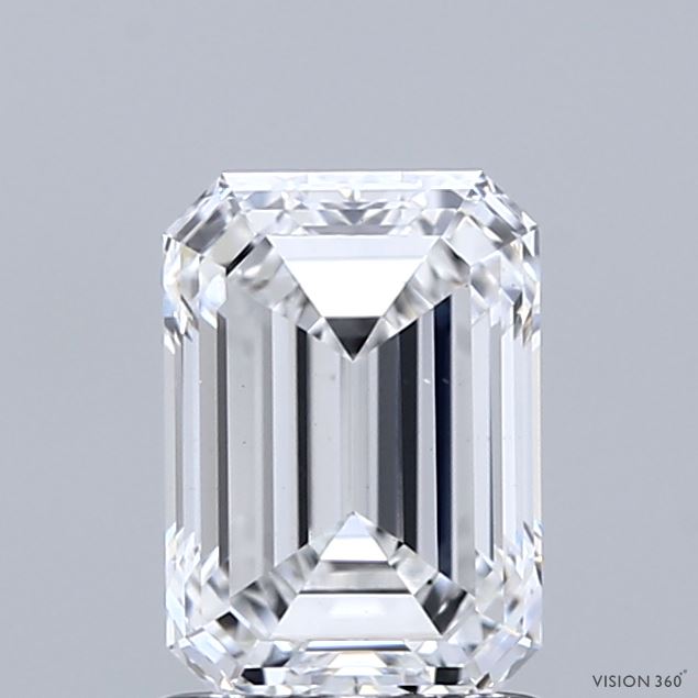 1.44 Carat Emerald Shaped, Ideal Cut, D Color, VS1 Clarity, IGI Certified Lab Grown Diamond
