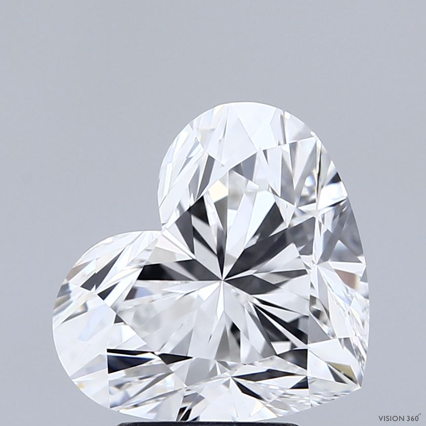 3.75 Carat Heart Shaped, Ideal Cut, D Color, VVS2 Clarity, IGI Certified Lab Grown Diamond
