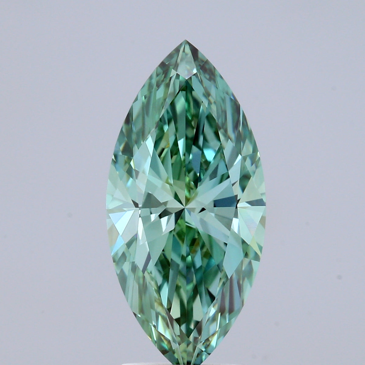 3.07 Carat Marquise Shaped, Ideal Cut, FANCY VIVID GREEN Color, VVS2 Clarity, IGI Certified Lab Grown Diamond
