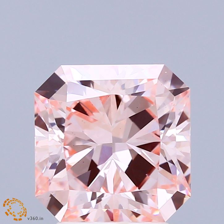 3.09 Carat Radiant Shaped, Ideal Cut, FANCY INTENSE PINK Color, VS1 Clarity, IGI Certified Lab Grown Diamond