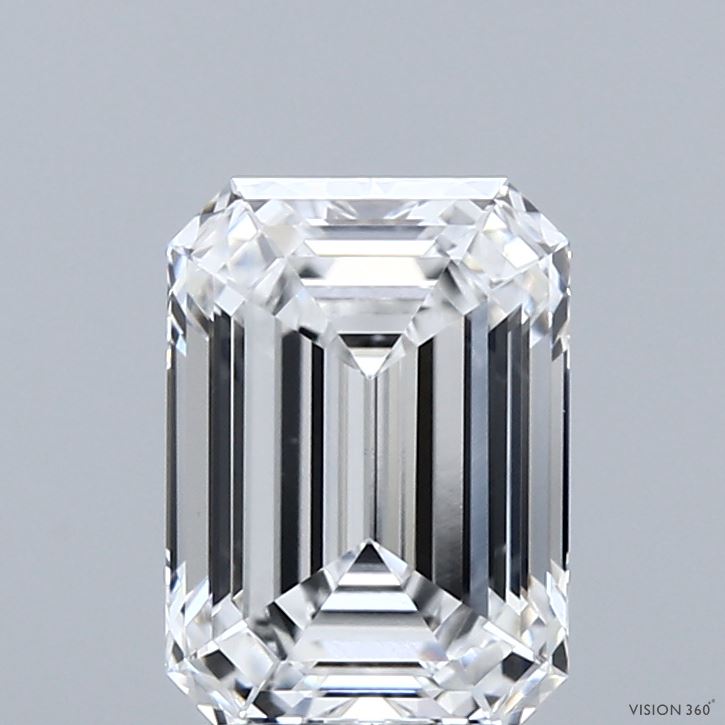 2.11 Carat Emerald Shaped, Ideal Cut, D Color, VVS2 Clarity, IGI Certified Lab Grown Diamond