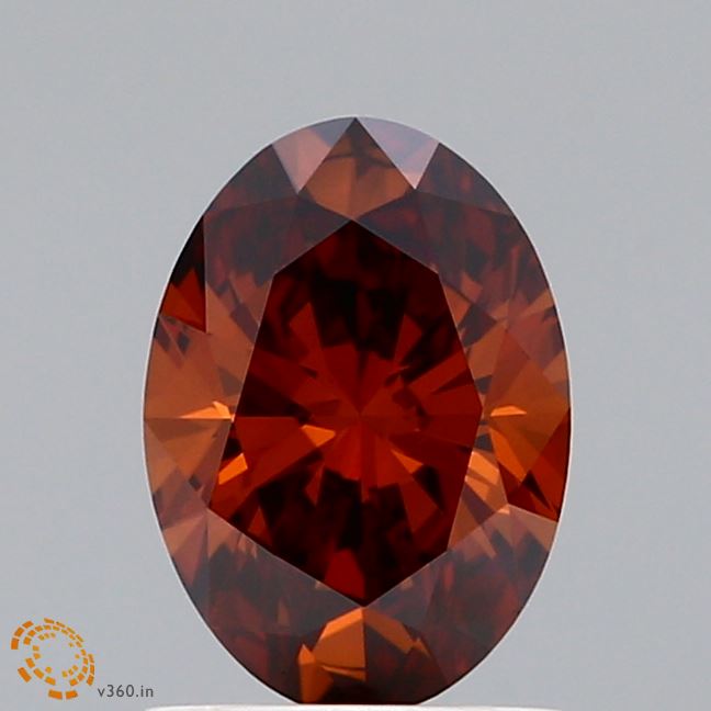 1.10 Carat Oval Shaped, Ideal Cut, FANCY DEEP ORANGE Color, VVS2 Clarity, IGI Certified Lab Grown Diamond
