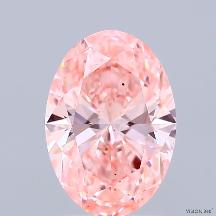 1.52 Carat Oval Shaped, Ideal Cut, FANCY VIVID PINK Color, VS2 Clarity, IGI Certified Lab Grown Diamond