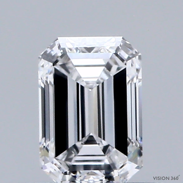 0.60 Carat Emerald Shaped, Excellent Cut, D Color, VVS2 Clarity, IGI Certified Lab Grown Diamond