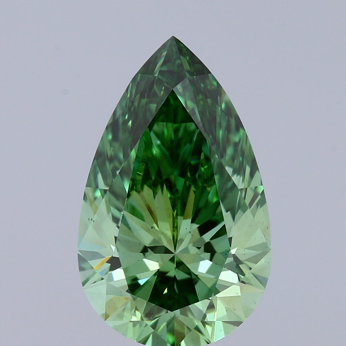 3.52 Carat Pear Shaped, Ideal Cut, FANCY VIVID GREEN Color, VS2 Clarity, IGI Certified Lab Grown Diamond
