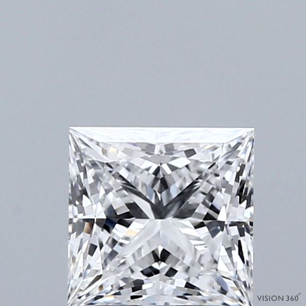 1.08 Carat Princess Shaped, Ideal Cut, D Color, VVS2 Clarity, IGI Certified Lab Grown Diamond