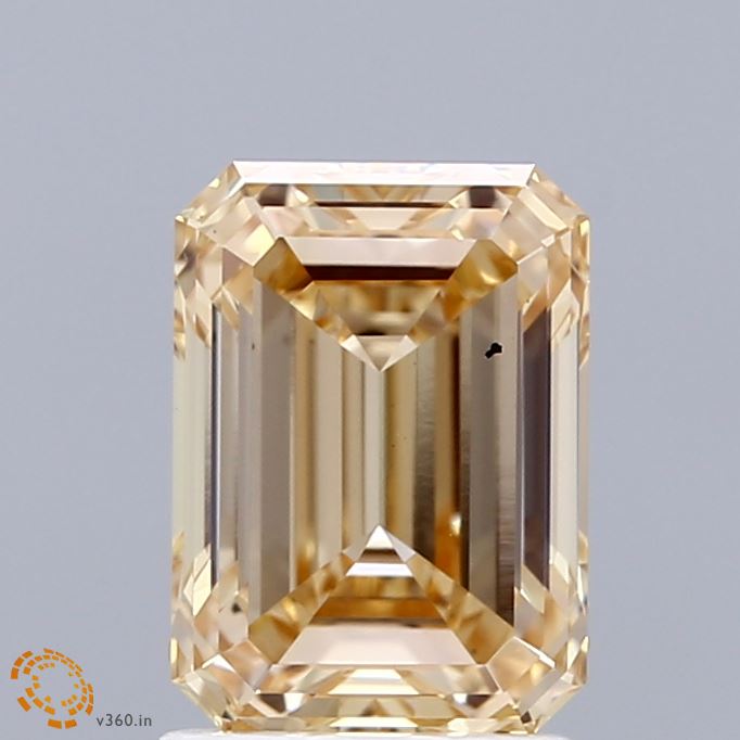 1.92 Carat Emerald Shaped, Ideal Cut, FANCY YELLOW Color, VS2 Clarity, IGI Certified Lab Grown Diamond