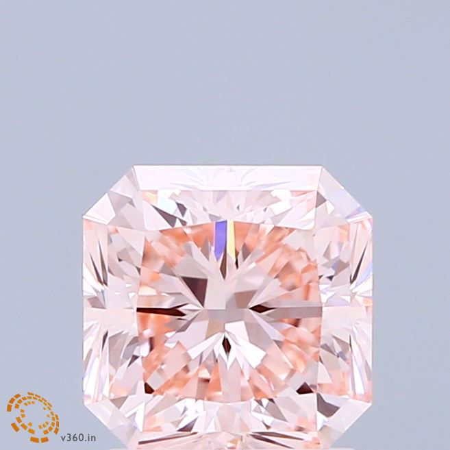 1.81 Carat Radiant Shaped, Ideal Cut, FANCY INTENSE PINK Color, VVS2 Clarity, IGI Certified Lab Grown Diamond