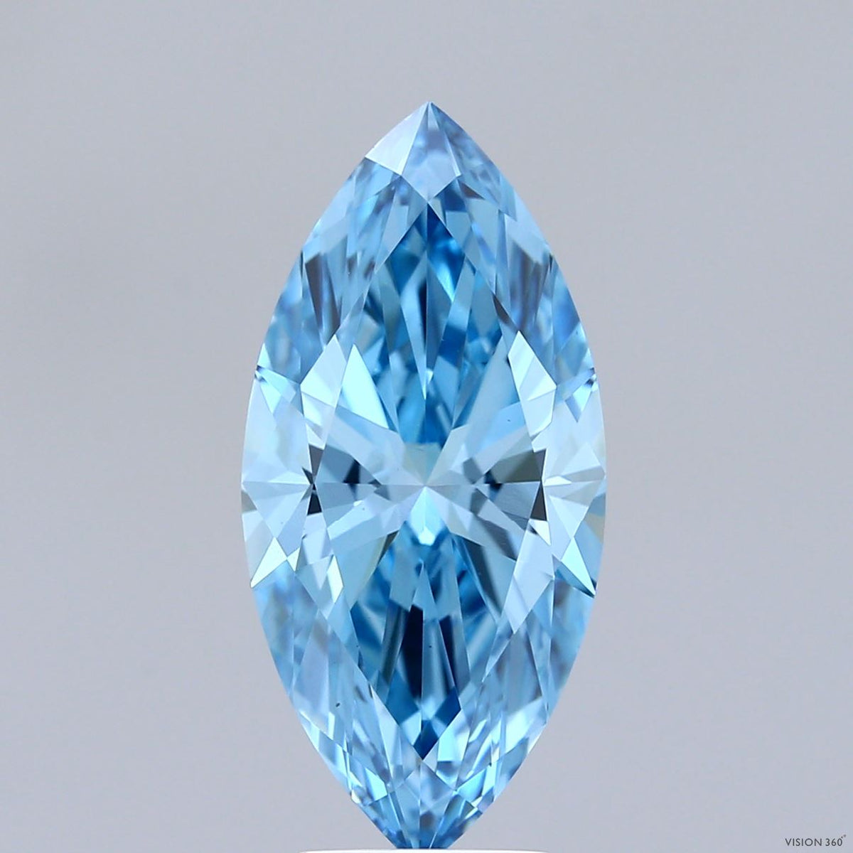 3.50 Carat Marquise Shaped, Ideal Cut, FANCY VIVID BLUE Color, VS1 Clarity, IGI Certified Lab Grown Diamond