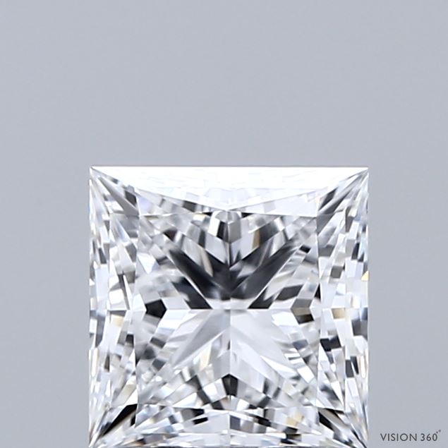 1.50 Carat Princess Shaped, Ideal Cut, E Color, VVS1 Clarity, IGI Certified Lab Grown Diamond
