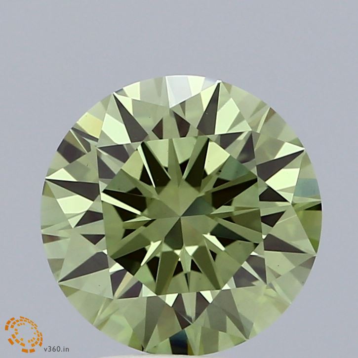 2.40 Carat Round Shaped, Ideal Cut, FANCY VIVID GREEN Color, VS1 Clarity, IGI Certified Lab Grown Diamond