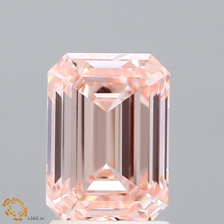 2.26 Carat Emerald Shaped, Ideal Cut, FANCY INTENSE PINK Color, VS1 Clarity, IGI Certified Lab Grown Diamond