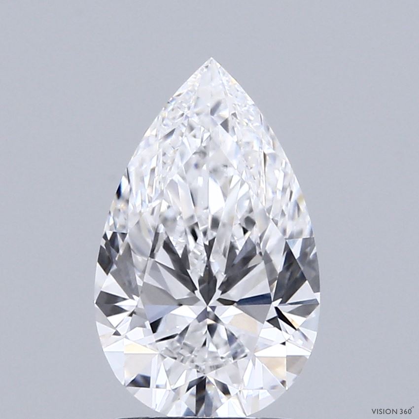 1.99 Carat Pear Shaped, Ideal Cut, D Color, VVS2 Clarity, IGI Certified Lab Grown Diamond