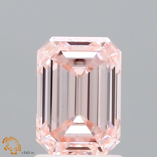 1.60 Carat Emerald Shaped, Ideal Cut, FANCY INTENSE PINK Color, VS1 Clarity, IGI Certified Lab Grown Diamond