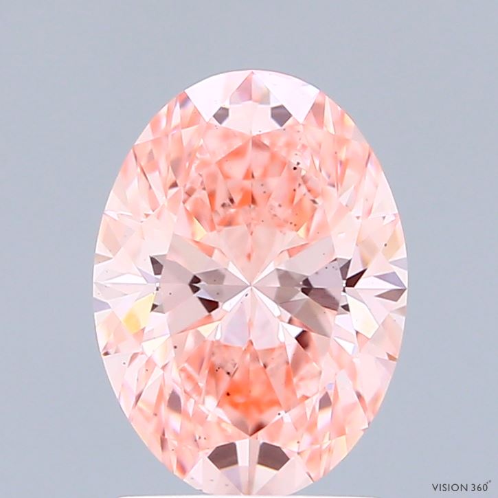 1.83 Carat Oval Shaped, Ideal Cut, FANCY VIVID PINK Color, VS2 Clarity, IGI Certified Lab Grown Diamond