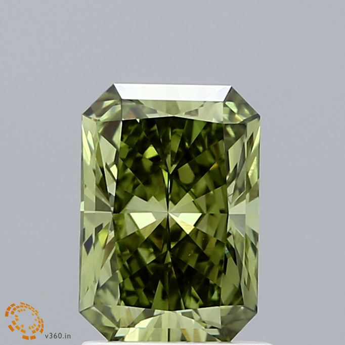 1.51 Carat Radiant Shaped, Excellent Cut, FANCY VIVID GREEN Color, VS1 Clarity, IGI Certified Lab Grown Diamond