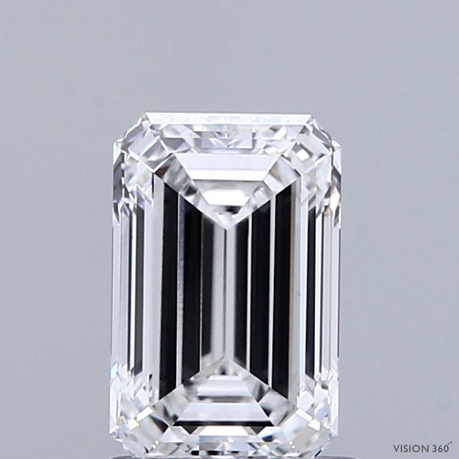 1.51 Carat Emerald Shaped, Ideal Cut, D Color, VVS2 Clarity, IGI Certified Lab Grown Diamond