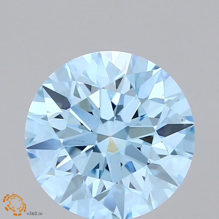 2.38 Carat Round Shaped, Excellent Cut, FANCY VIVID BLUE Color, VS1 Clarity, IGI Certified Lab Grown Diamond