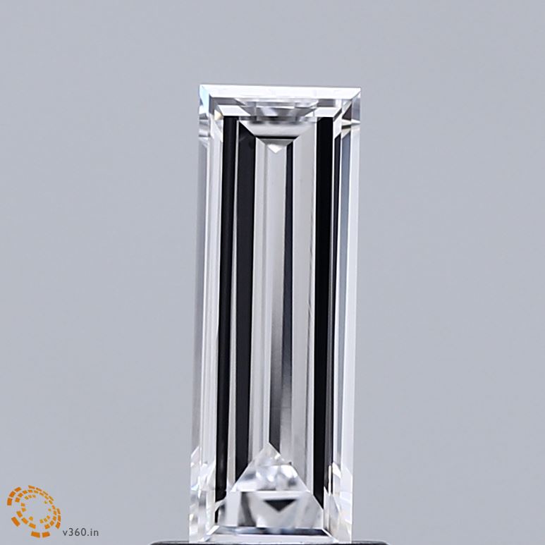 0.92 Carat Baguette Shaped, Very Good Cut, E Color, VVS1 Clarity, IGI Certified Lab Grown Diamond