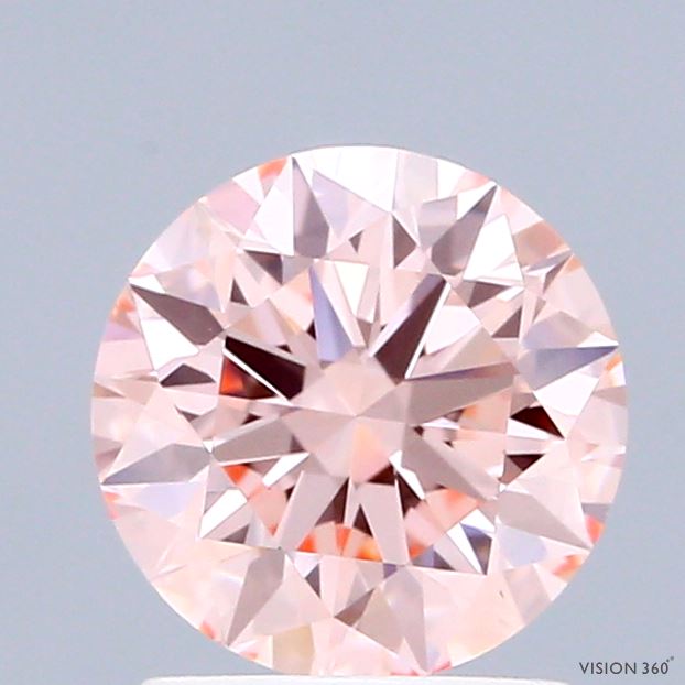 1.52 Carat Round Shaped, Ideal Cut, FANCY INTENSE PINK Color, VVS2 Clarity, IGI Certified Lab Grown Diamond