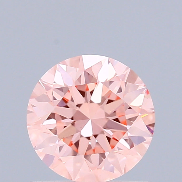 0.91 Carat Round Shaped, Excellent Cut, FANCY INTENSE PINK Color, VS1 Clarity, IGI Certified Lab Grown Diamond