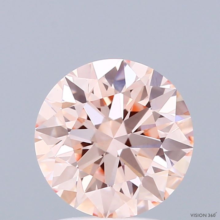 2.03 Carat Round Shaped, Ideal Cut, FANCY PINK Color, VS1 Clarity, IGI Certified Lab Grown Diamond