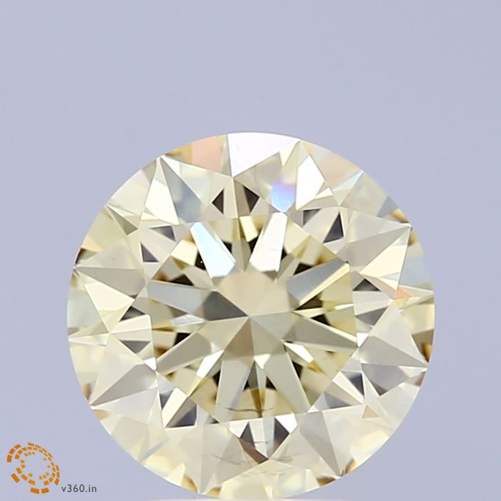 2.50 Carat Round Shaped, Ideal Cut, FANCY LIGHT YELLOW Color, VS2 Clarity, IGI Certified Lab Grown Diamond