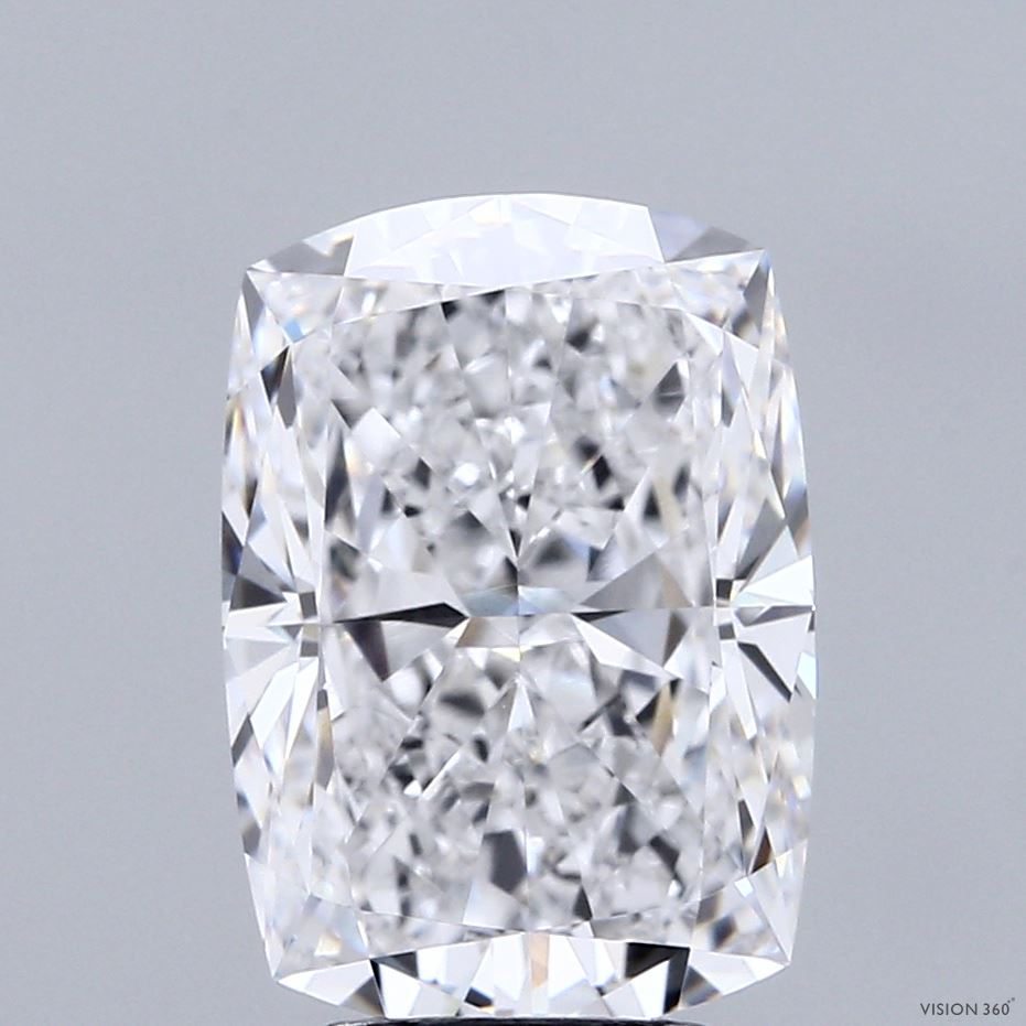 4.25 Carat Cushion Shaped, Excellent Cut, D Color, VVS2 Clarity, IGI Certified Lab Grown Diamond