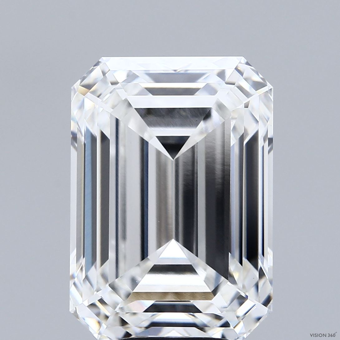 9.03 Carat Emerald Shaped, Ideal Cut, F Color, VS1 Clarity, IGI Certified Lab Grown Diamond