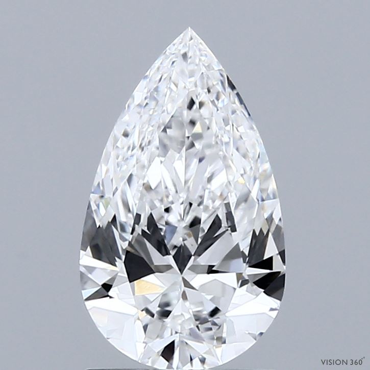 1.43 Carat Pear Shaped, Ideal Cut, D Color, VVS2 Clarity, IGI Certified Lab Grown Diamond