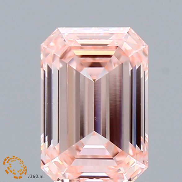 1.50 Carat Emerald Shaped, Ideal Cut, FANCY INTENSE PINK Color, VS1 Clarity, IGI Certified Lab Grown Diamond