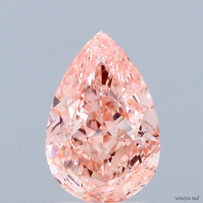 1.64 Carat Pear Shaped, Ideal Cut, FANCY VIVID PINK Color, VS1 Clarity, IGI Certified Lab Grown Diamond