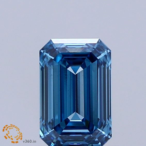 1.01 Carat Emerald Shaped, Ideal Cut, FANCY VIVID BLUE Color, VS2 Clarity, IGI Certified Lab Grown Diamond
